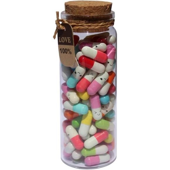 Cute Capsules in a Glass Bottle Lovely Notes Couples Gifts for Him Her Boyfriend - Picture 1 of 6